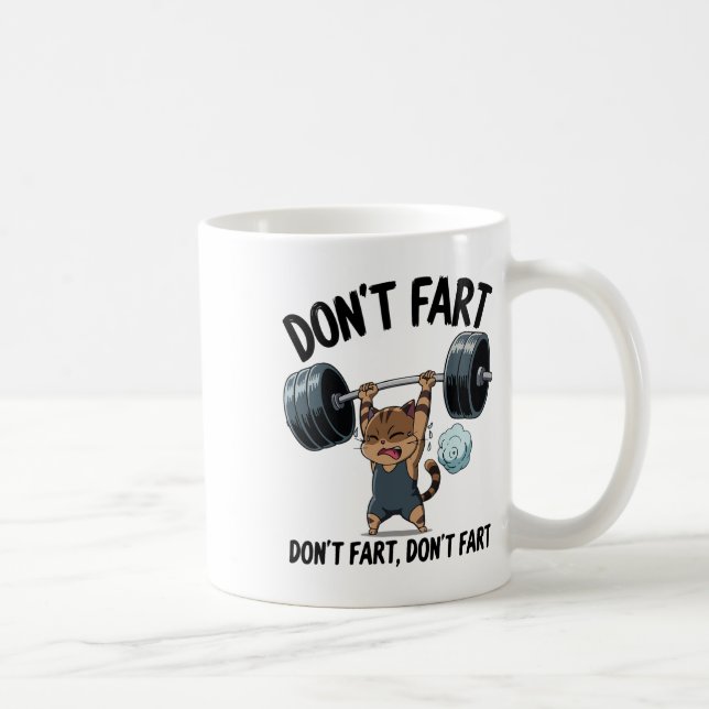 Mug Ne pas péter drôle Gym Fitness Chat Workout Haltér (Droite)