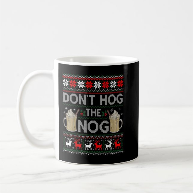 Mug Ne pas porter le noeud Eggnog Drôle laide de Noël  (Gauche)