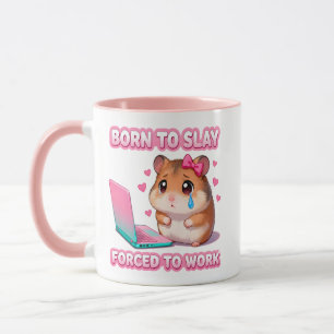 Mug Né pour déchirer, forcé à travailler Drôle Triste