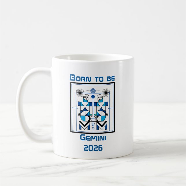Mug Né pour être Gémeaux (Gauche)