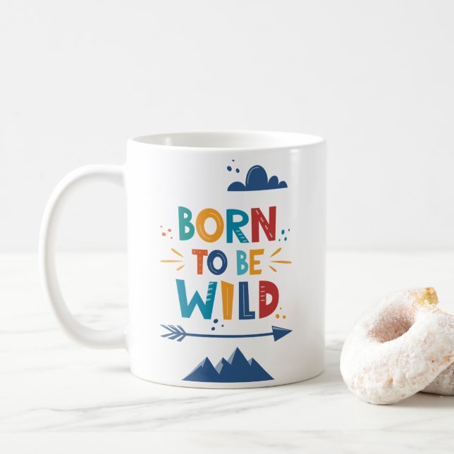 Mug Né Pour Être Sauvage (Avec donut)