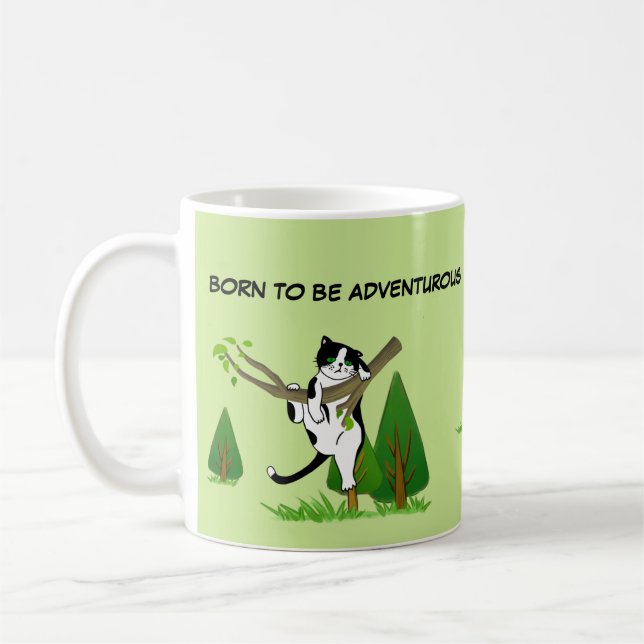 Mug Né Pour Être Un Amoureux des chats Aventureux Desi (Gauche)