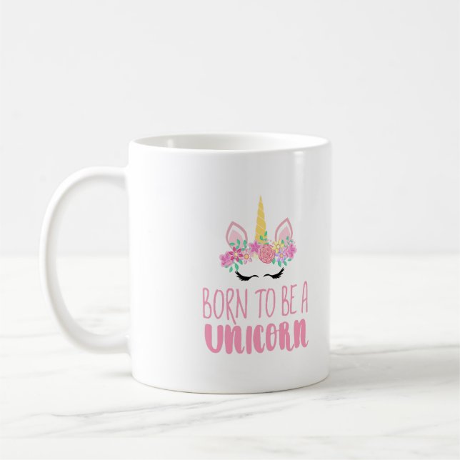 Mug Né pour être un Imaginaire magique Unicorne (Gauche)