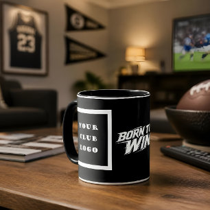 Mug Né pour Gagner Club de Sport Gras Logo Typographie