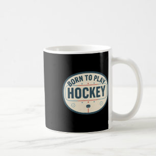 Mug Né pour jouer au hockey Joueur de patinoire rétro