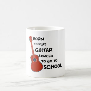 Mug Né Pour Jouer De La Guitare Obligé D'Aller À L'Éco