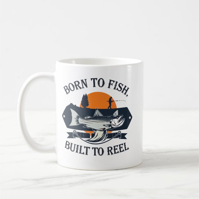Mug Né pour pêcher, construit pour rembobiner (Gauche)
