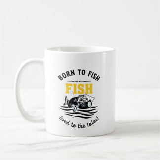 Mug Né pour pêcher et vivre pour les histoires