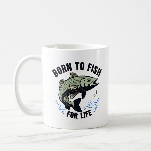 Mug Né pour pêcher pour la vie (Gauche)