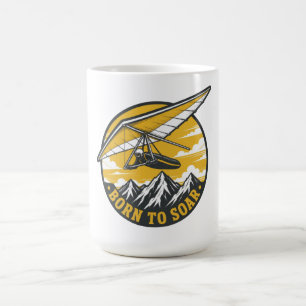 Mug Né pour planer Planeur vintage montagnes