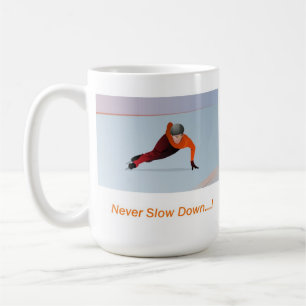 Mug Ne ralentissez jamais le Speedskater court orange