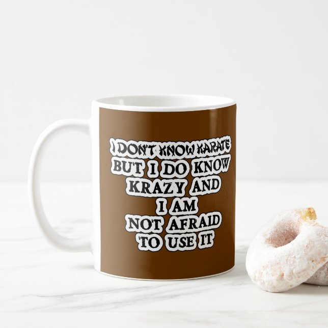 Mug Ne sais pas Karate, mais je sais fou (Avec donut)