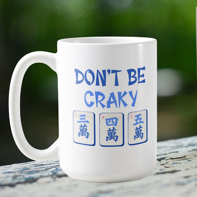 Mug Ne soyez pas crétois Mahjong Blue Crak Carreaux (Créateur téléchargé)