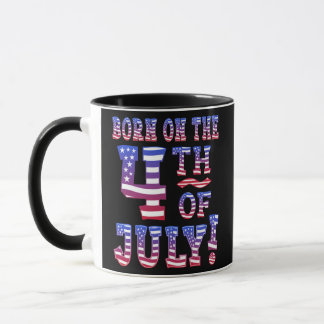 Mug Né Sur Le Drapeau Patriotique 4 juillet USA 