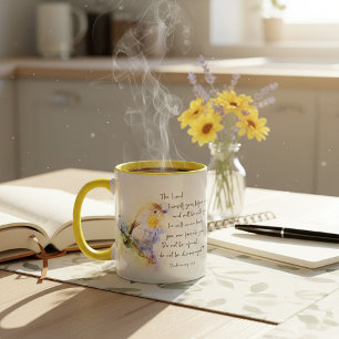 Mug Ne te décourage pas, oiseau à l'aquarelle  