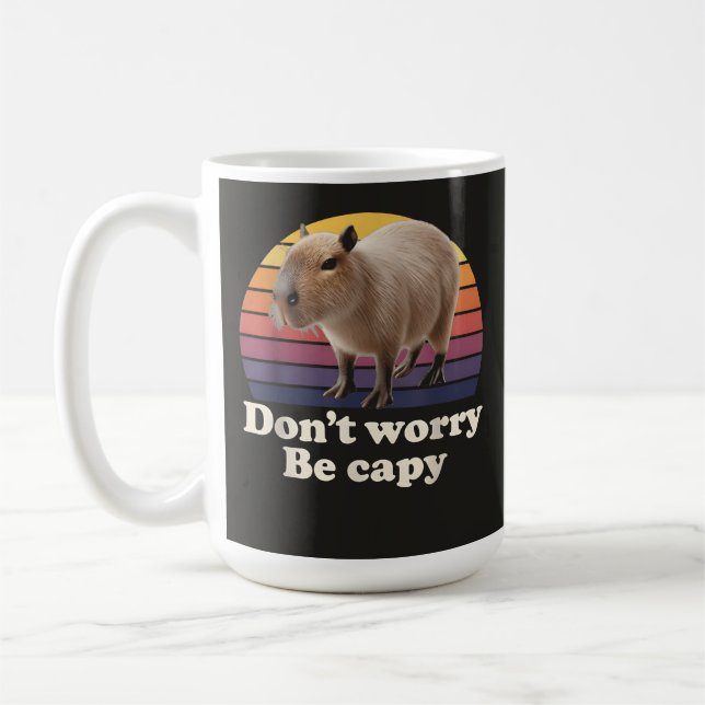 Mug Ne t'inquiète pas, sois capy Mignon design de capy (Gauche)