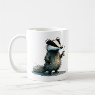 Mug Ne touchez pas. Blaireau fantaisiste