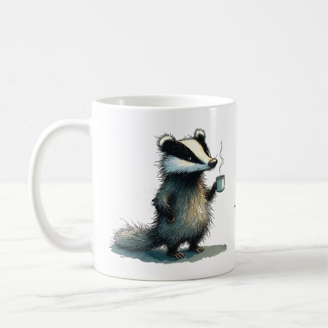 Mug Ne touchez pas. Blaireau fantaisiste (Gauche)