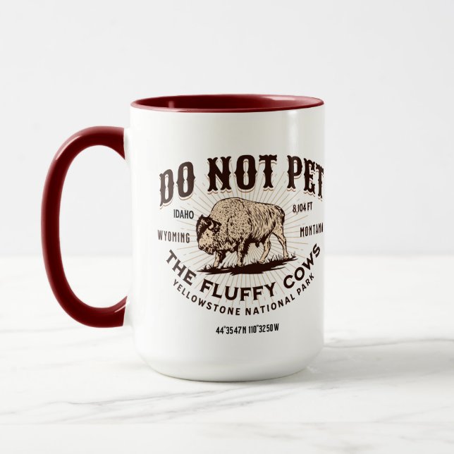 Mug Ne Touchez Pas Les Vaches Douces Bison De Yellowst (Gauche)