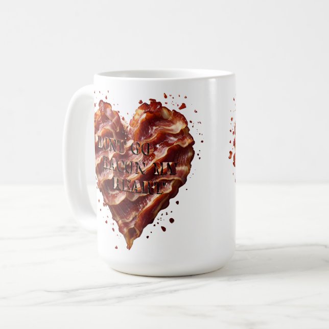 Mug Ne Va Pas Bacon Mon Coeur, Drôle (Devant gauche)