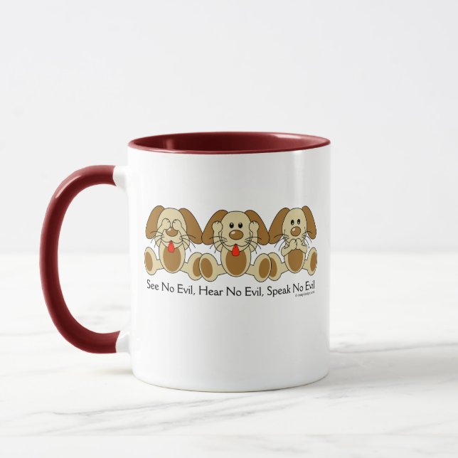 Mug Ne voir l'aucun chiot mauvais (Gauche)