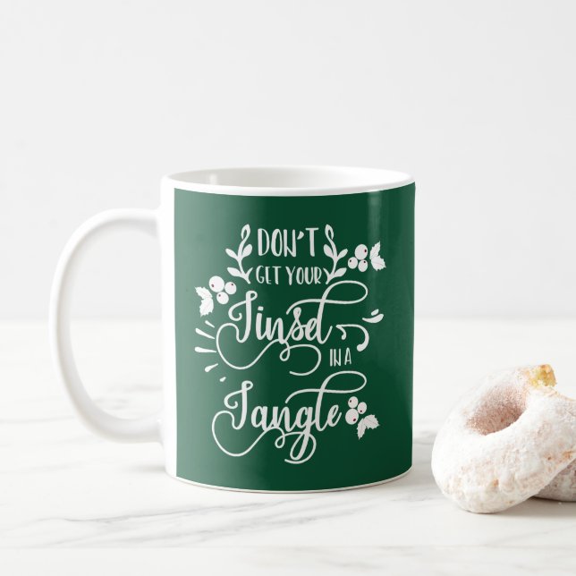 Mug ne vous mettez pas dans un enchevêtrement de noël (Avec donut)