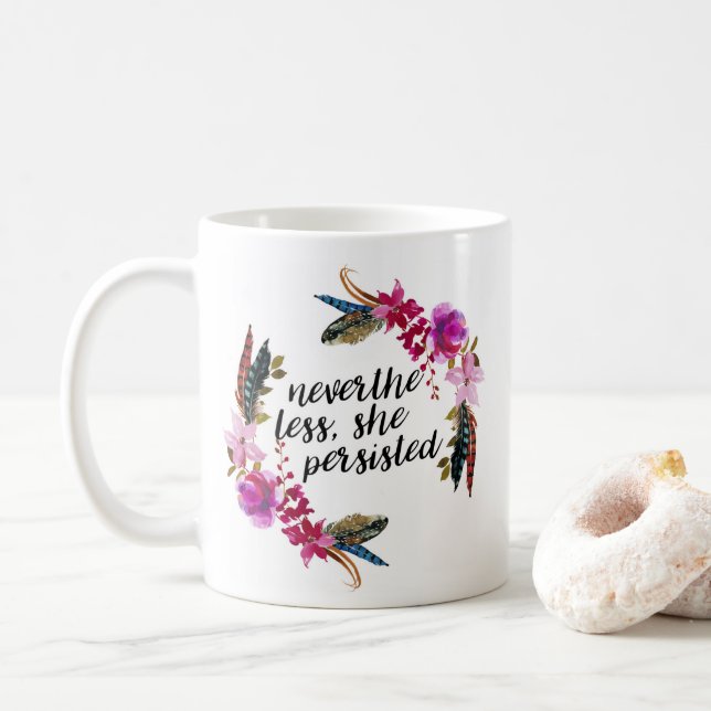 Mug Néanmoins, Elle A Persisté | Oreiller Double Face (Avec donut)