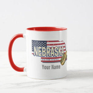 Mug Nebraska États-Unis Retro State Map Vintage USA