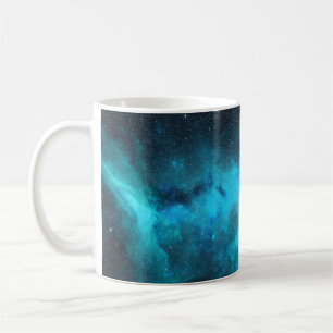 Mug nébuleuse orientale, lumière bleue, astronomie.