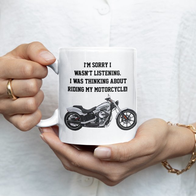 Mug N'écoutait pas équitation moto Drôle Citation Homm (Funny motorcycle coffee mug)
