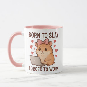 Mug Née pour détruire, forcée de travailler, hamster g