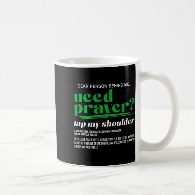 Mug Need Prayer Tap My Shoulder Christian Men Women (o (Droite)
