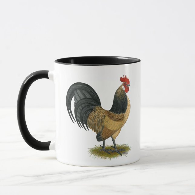 Mug Néerlandais Bantam : Bleu Quail Rooster (Gauche)