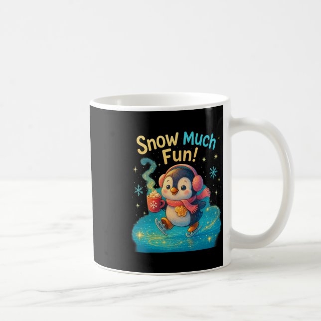 Mug Neige beaucoup amusant Pingouin mignon Design de N (Droite)