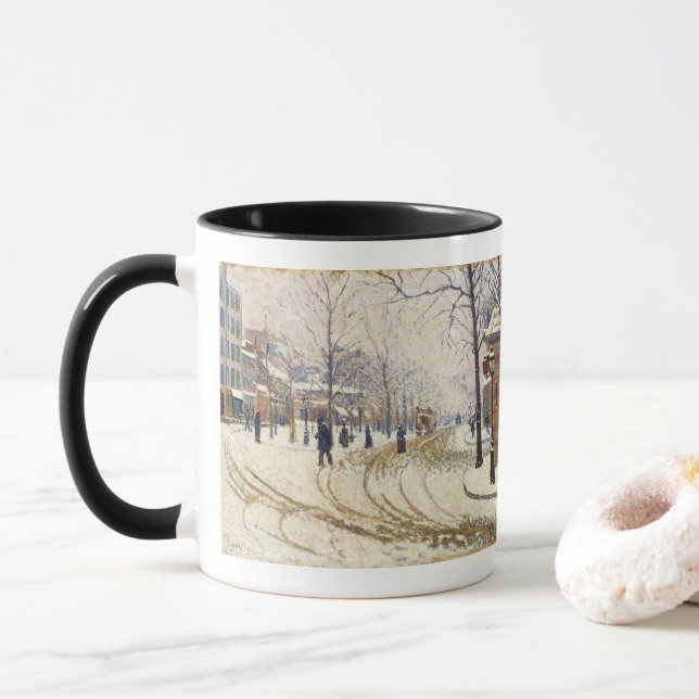 Mug Neige, boulevard de Clichy, Paris de Paul Signac (Avec donut)