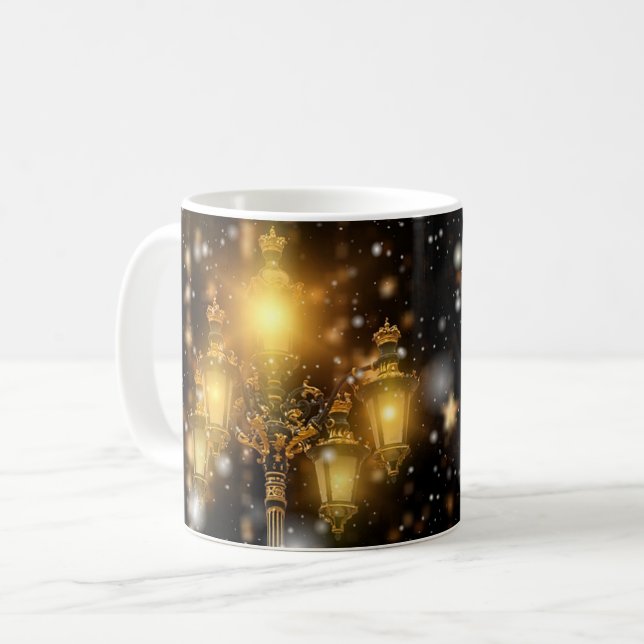 Mug Neige éclatante tombant sur la Lampe (Devant gauche)