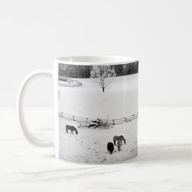 Mug Neige fraîche tombée au ranch du cheval (Gauche)