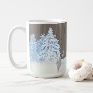 Mug Neige Rustique Forêt de Bois rêve Noël blanc