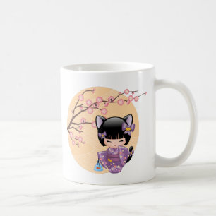 Mug Neko Kokeshi Poupée - Cat Ears Geisha Girl