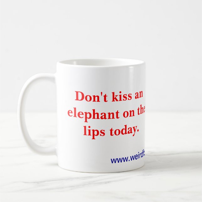 Mug N'embrassez pas un éléphant (la tasse) (Gauche)