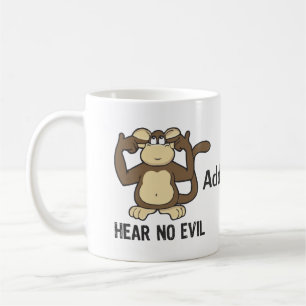 Mug N'entendez aucun singe de mal - personnaliser