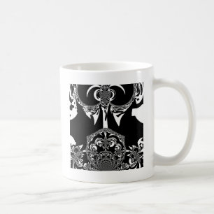 Mug Néo-Baroque Noir Abstrait Minimaliste Designer Bla
