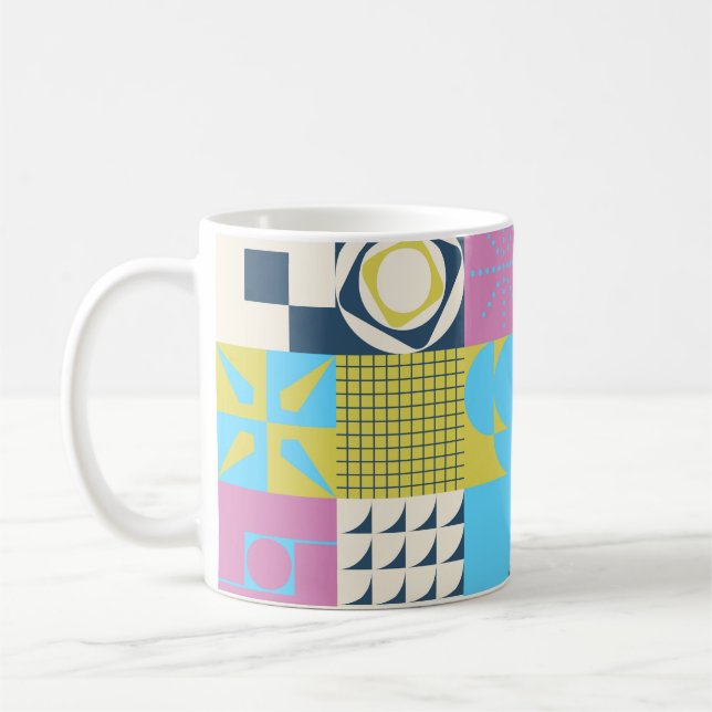 Mug Neo Modernism artwork pattern made with abstract g (Gauche)