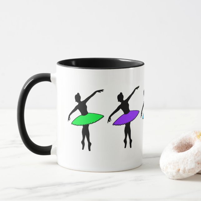 Mug Neon Ballerinas Ballet Pointe Enseignant de danse  (Avec donut)