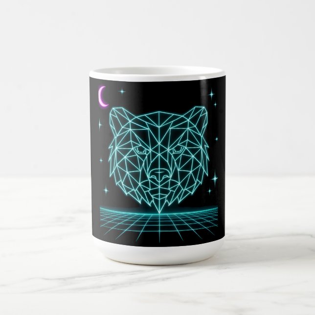 Mug Neon Bear Synthwave - Bête de la forêt rétro (Centre)