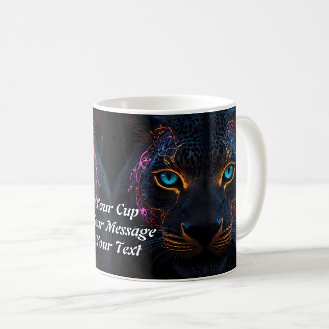 Mug Neon Black Leopard's (Devant droit)
