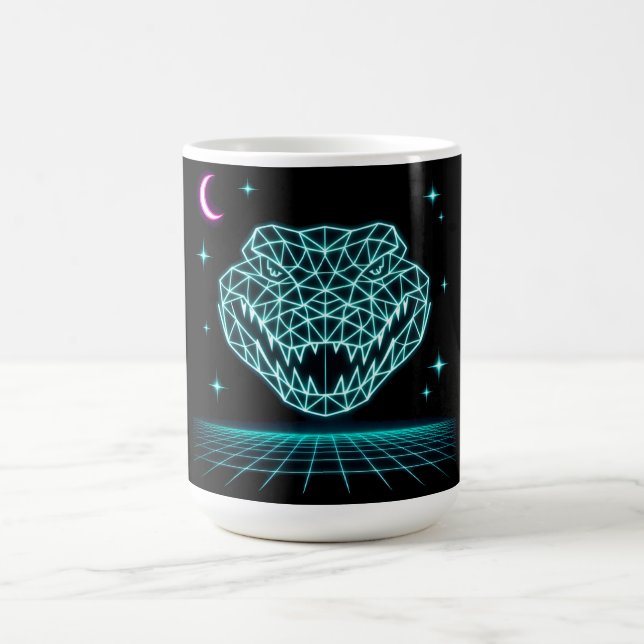 Mug Néon Crocodile Synthwave - Roi Rétro des Marais (Centre)