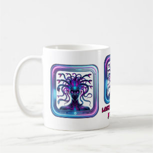 Mug Neon Cyber Medusa - Futuristic Gorgon Art