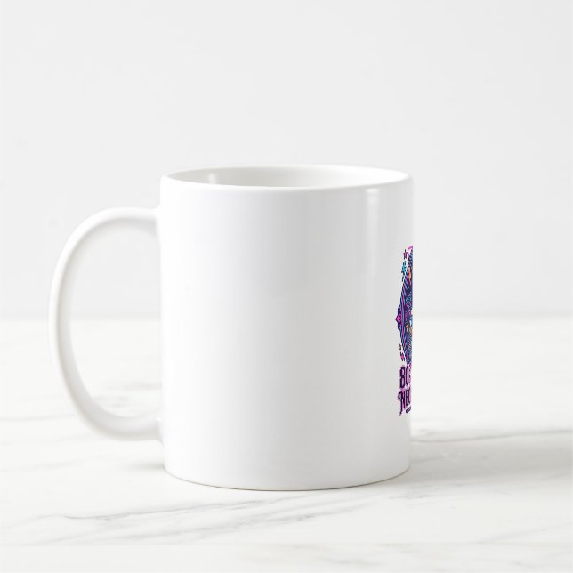 Mug Néon de chat d'aérobic des années 80 - Conception  (Gauche)