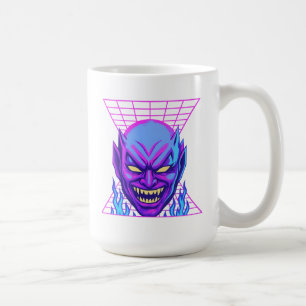 Mug Neon Devil Synthwave Démon Tête Rétro Horreur